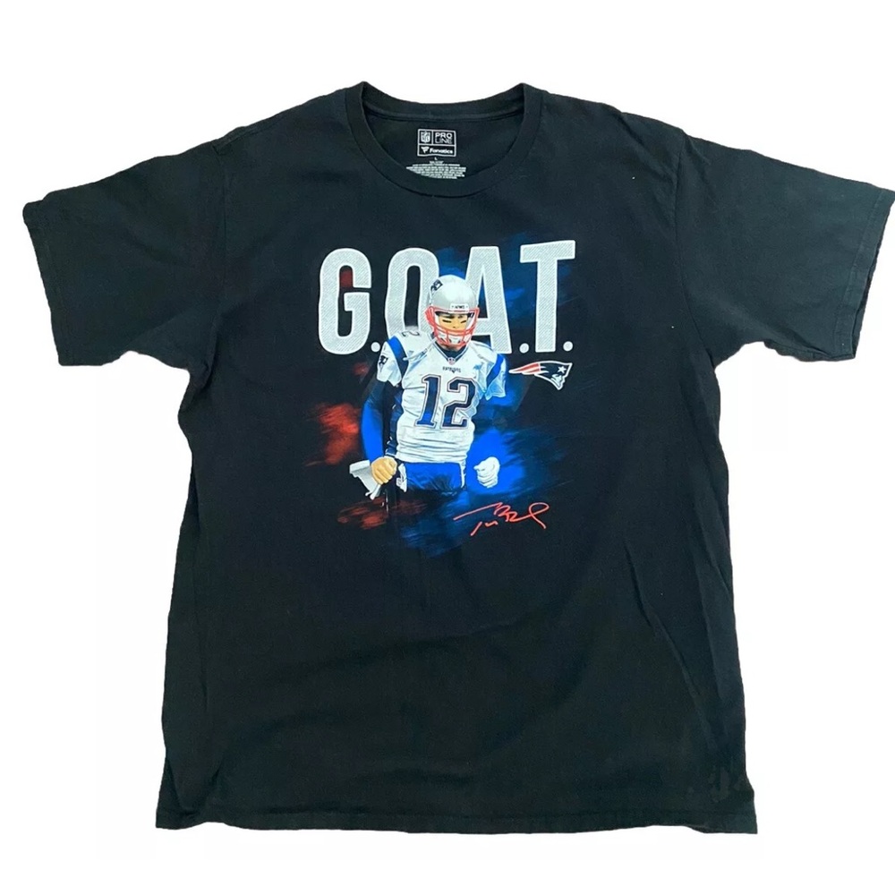 EUC Fanatics New England Patriots Tom Brady the G.O.A.T  T-Shirt Men’s L